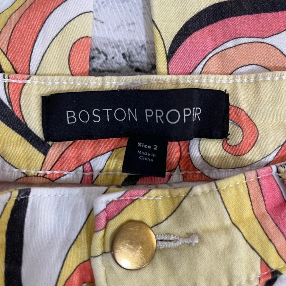 Boston Proper abstract swirl ankle pants 2 - Picture 6 of 8